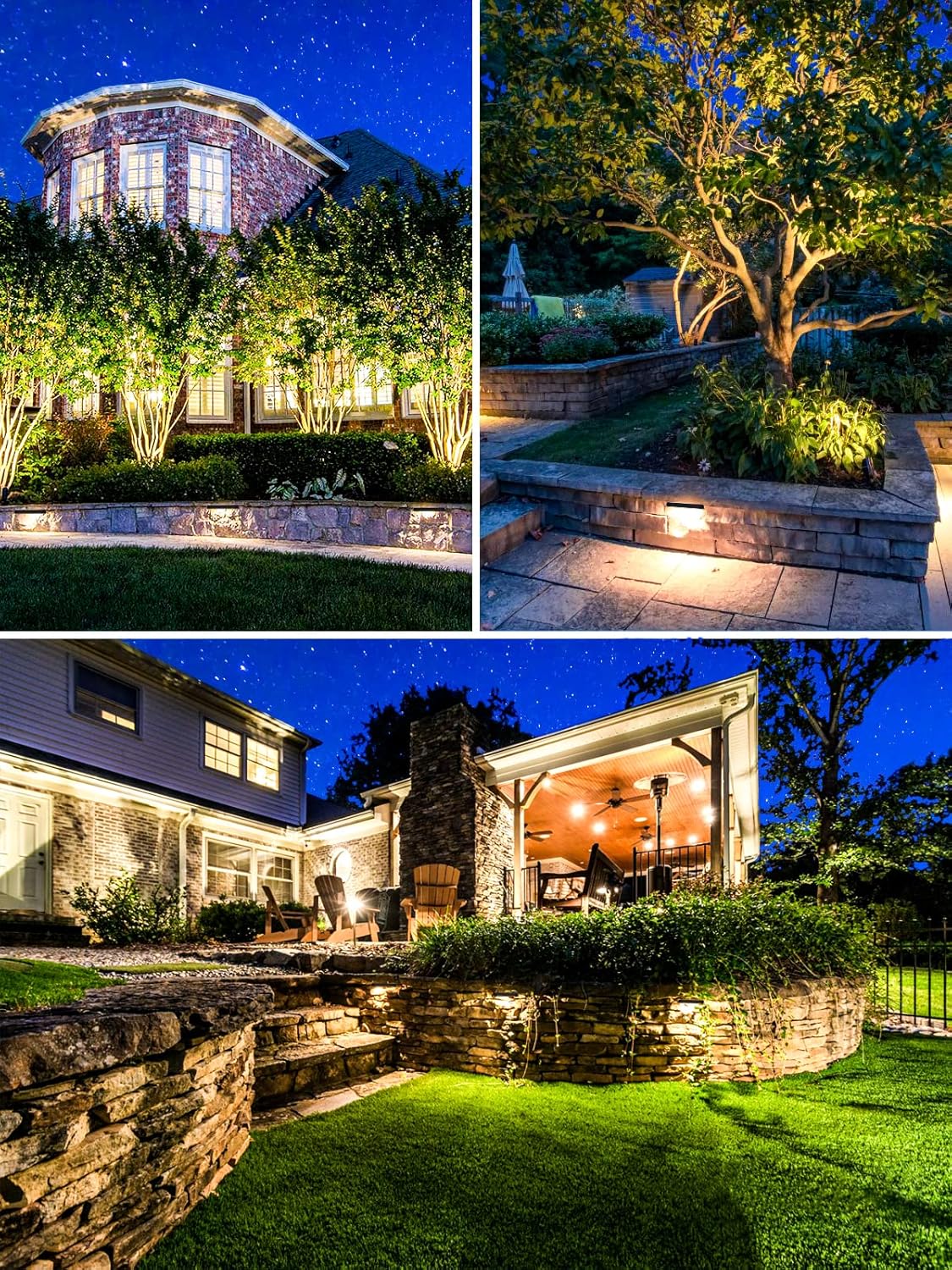 5W Retaining Wall Lights 7 inch LED Hardscape Lighting Low Voltage Landscape Paver Lights 12V 24V Step Lights Outdoor IP66 Waterproof 3000K Soft White Stair Deck Lighting(2 Pack+Connectors)