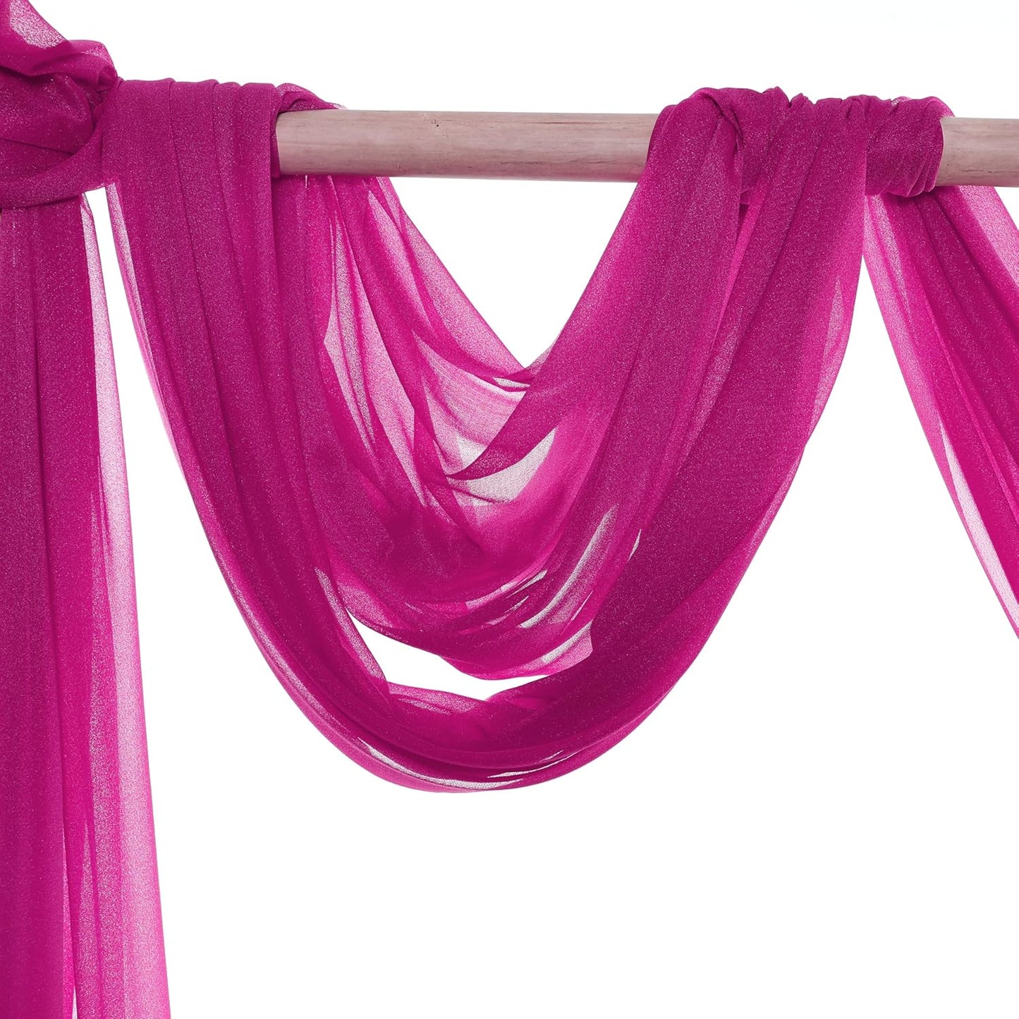 VDS Pack of 1 Panel (30 Inch X 30 Feet) Wedding Arch Draping Fabric Sheer Chiffon Fabric Drapery for Wedding Ceremony Reception Swag Backdrop Canopy Chuppah ARBO Altars Decoration (Magenta)