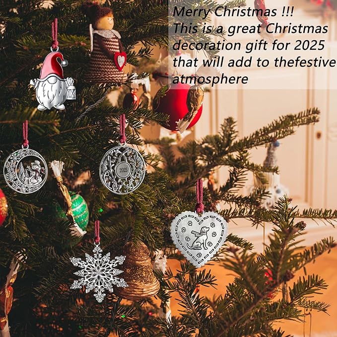 Christmas Ornaments 2025,Gnome Xmas Keepsake Pendant, Christmas Tree Ornament Handcrafted Metal DIY Hanging Craft Collectibles for Xmas Trees Home Party Party Gifts (Gnome)
