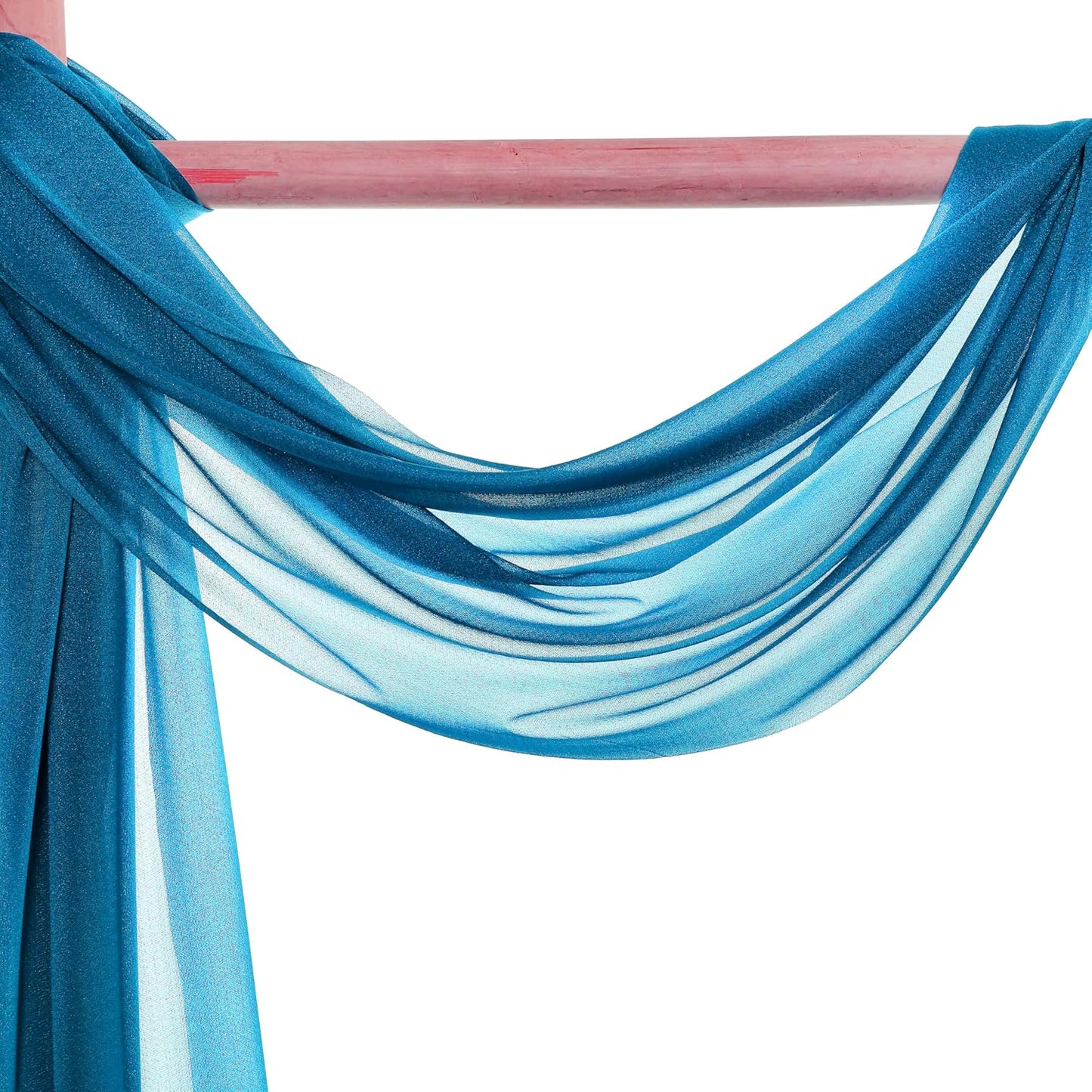 VDS Pack of 1 Panel (30 Inch X 100 Feet) Wedding Arch Draping Fabric Sheer Chiffon Fabric Drapery for Wedding Ceremony Reception Swag Backdrop Canopy Chuppah ARBO Altars Decoration (Dark Teal)