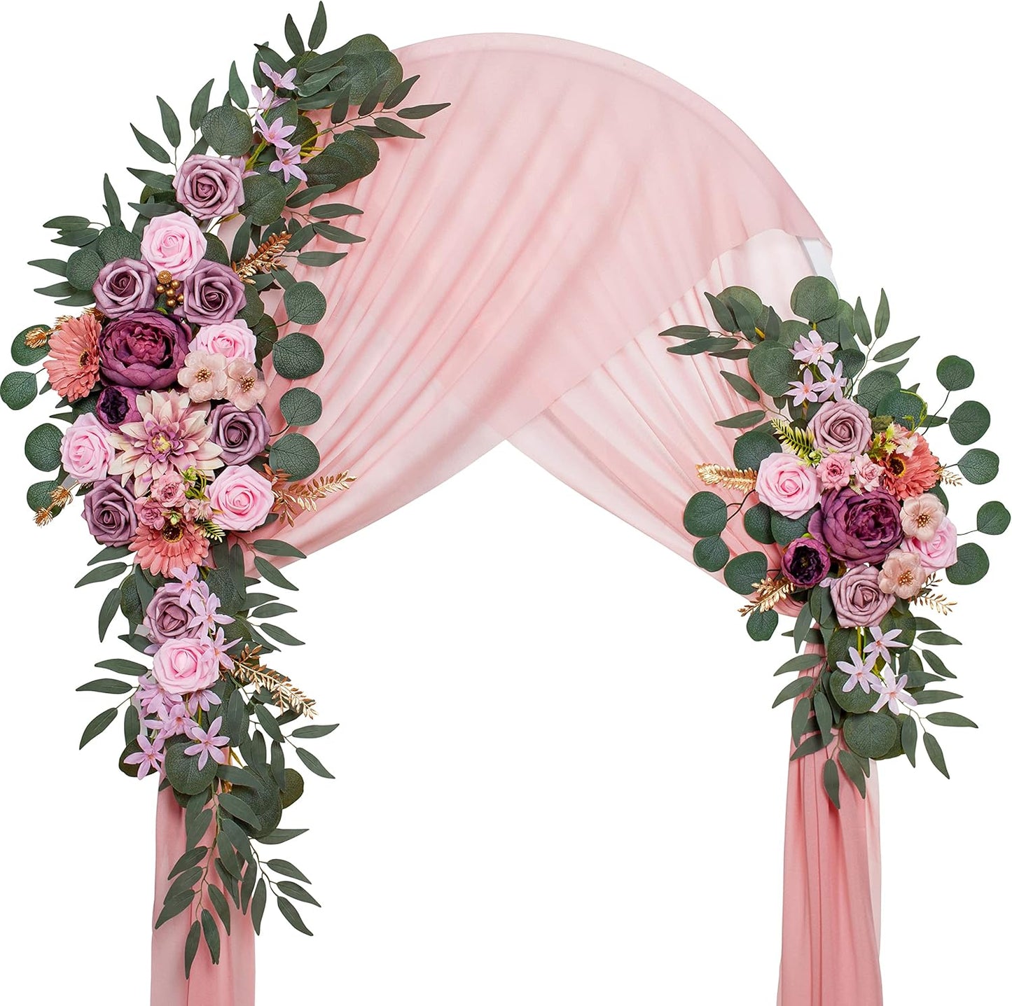 Wedding Arch Flowers, Artificial Flowers for Decoration, Large Flower Swag for Boho Styles Wedding Ceremony Floral Decor - Pack of 2