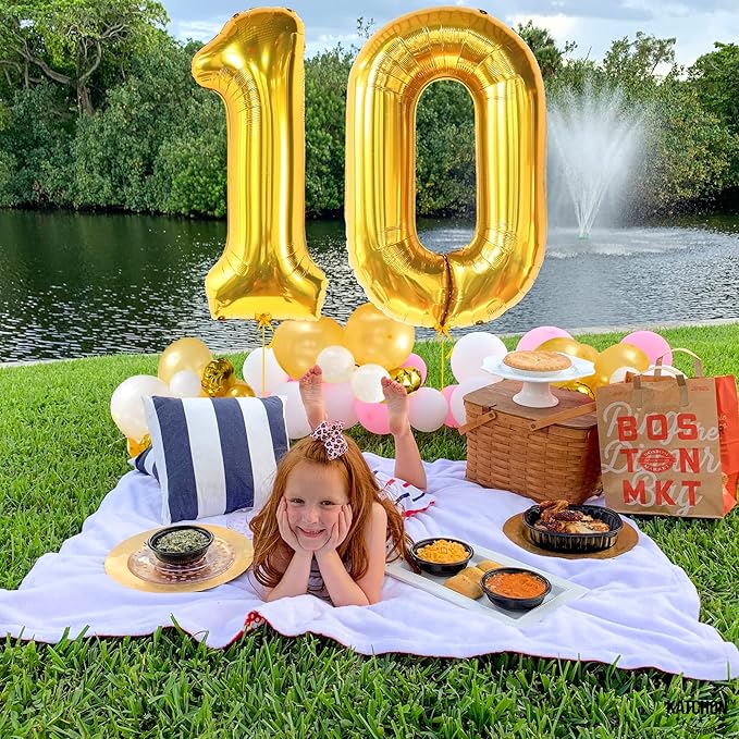 KatchOn, Giant Gold 0 Balloon Number - 40 Inch, 0 Digit Balloon | Gold Zero for Birthday Decorations | Number 0 Foil Mylar Balloon Zero | Number 0 Balloons