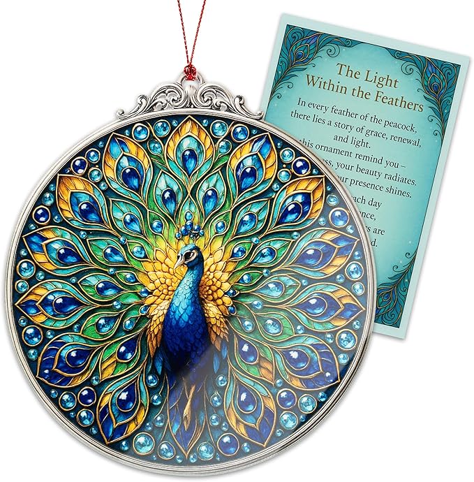 ALCARIN Peacock Gifts for Women, Men – Vibrant Peacock Decor for Home, Peacocks Lovers Gift Idea, Unique Acrylic Suncatcher Ornament, Christmas Birthday Gifts for Mom, Sister, Friend
