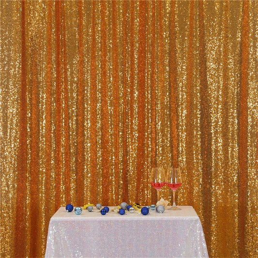 Eternal Beauty Yellow Gold Sequin Backdrop, 10x10 Ft Glitter Background Curtains for Shimmer Photography Party Wedding Birthday Back Drop Decor