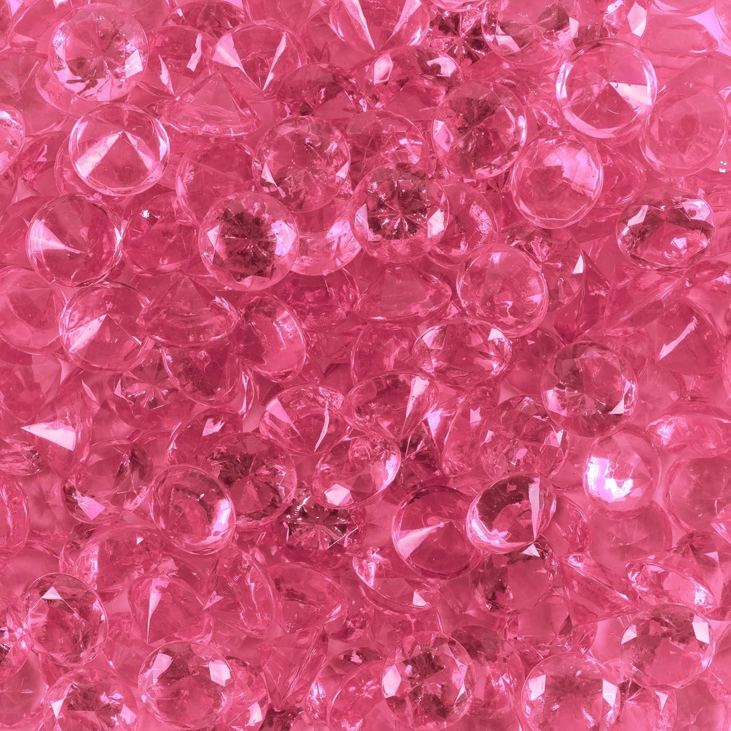 Super Z Outlet Acrylic Color Faux Round Diamond Crystals Treasure Gems for Table Scatters, Vase Fillers, Event, Wedding, Birthday Decoration Favor, Arts & Crafts (1 Pound, 240 Pieces) (Pink)