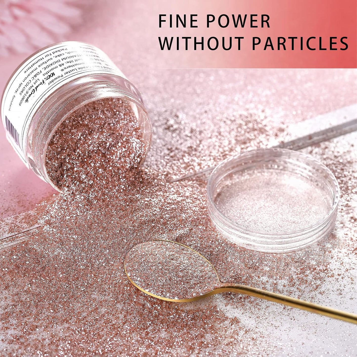 HomeHere Edible Luster Dust Food-Grade Glimmer Powder Glitter for Cake Decorating 7g, Disco Diamond Dust, Edible Sprinkle Glitter for Cocktails Drinks Baking Candy Dessert Chocolate Vegan Tasteless