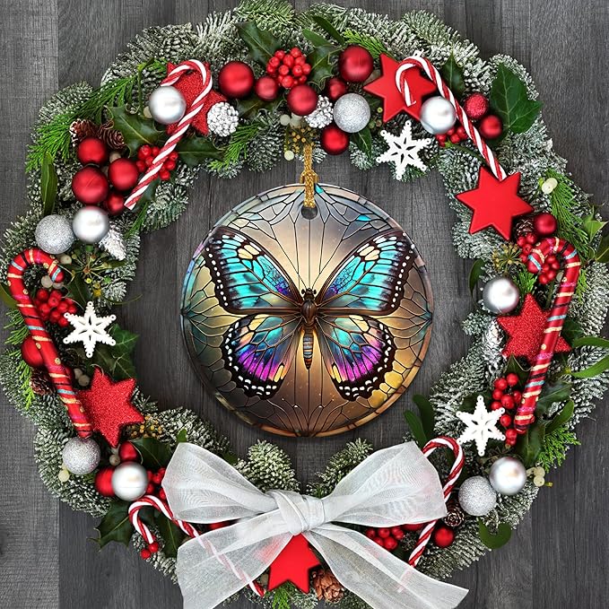 Touber Butterfly Christmas Ornament, Christmas Ornaments for Tree, Christmas Tree Decor, Holiday Ornament
