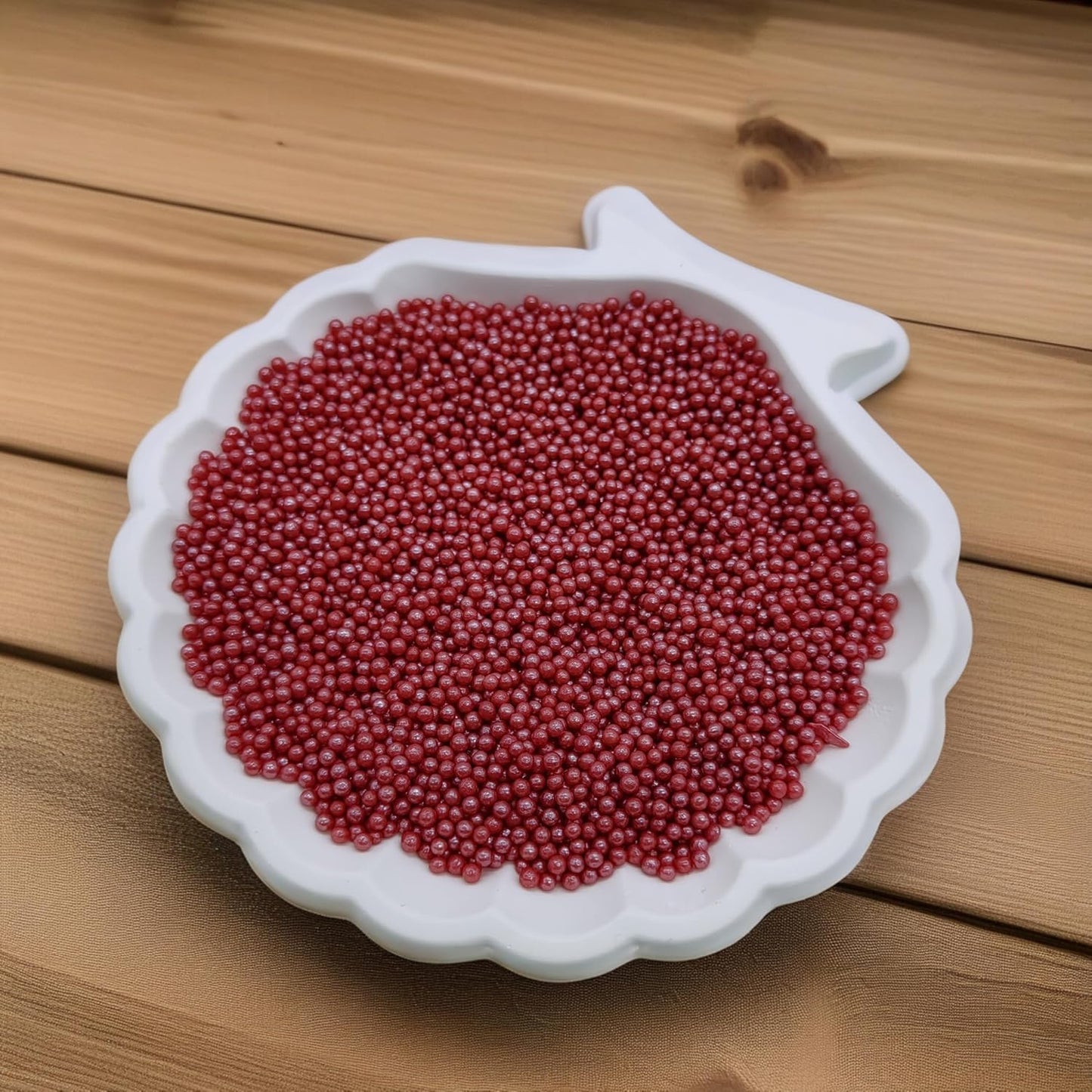 Edible Red Pearl Sugar Sprinkles Candy 2mm Mini Pearls Cake Decorations Cupcake Toppers Cookie Decorating Perfect for Wedding Party Valentine Halloween Christmas Supplies 3OZ