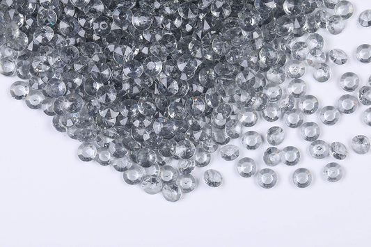 1000pcs/ Pack Wedding Table Acrylic Diamond Scatter Crystals Confetti Acrylic Gems Vase Fillers Rhinestones for Wedding, Bridal Shower, Vase Beads Decorations (12mm, Gray)