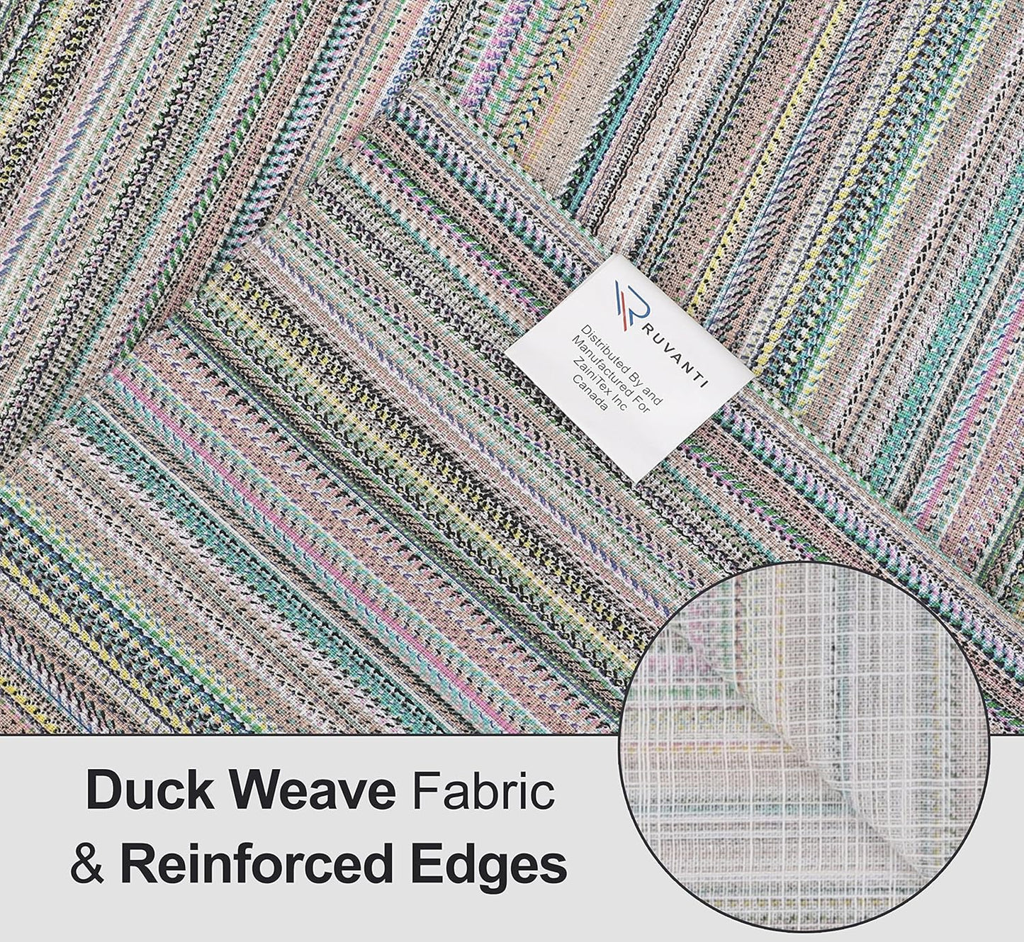 Ruvanti 100% Cotton Table Runner 108 Inches Long, Non-Slip, Stain Resistant, Washable & Reusable Table Runners Perfect for Wedding, Parties, Christmas, Holiday, in-Door use - Color More