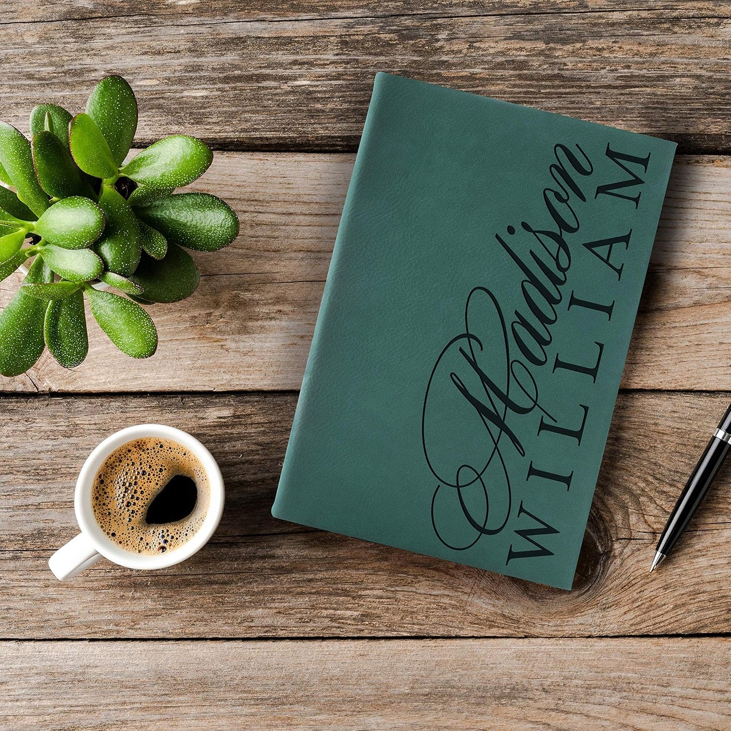 Personal Leather Journal Notebooks | 12 Design, 9 Color - Black | Journal for Women, Men - Custom Notebook to Write in - Diary for Girls, Women - Personalized Gift Idea for Girl, Boy, Mom and Dad