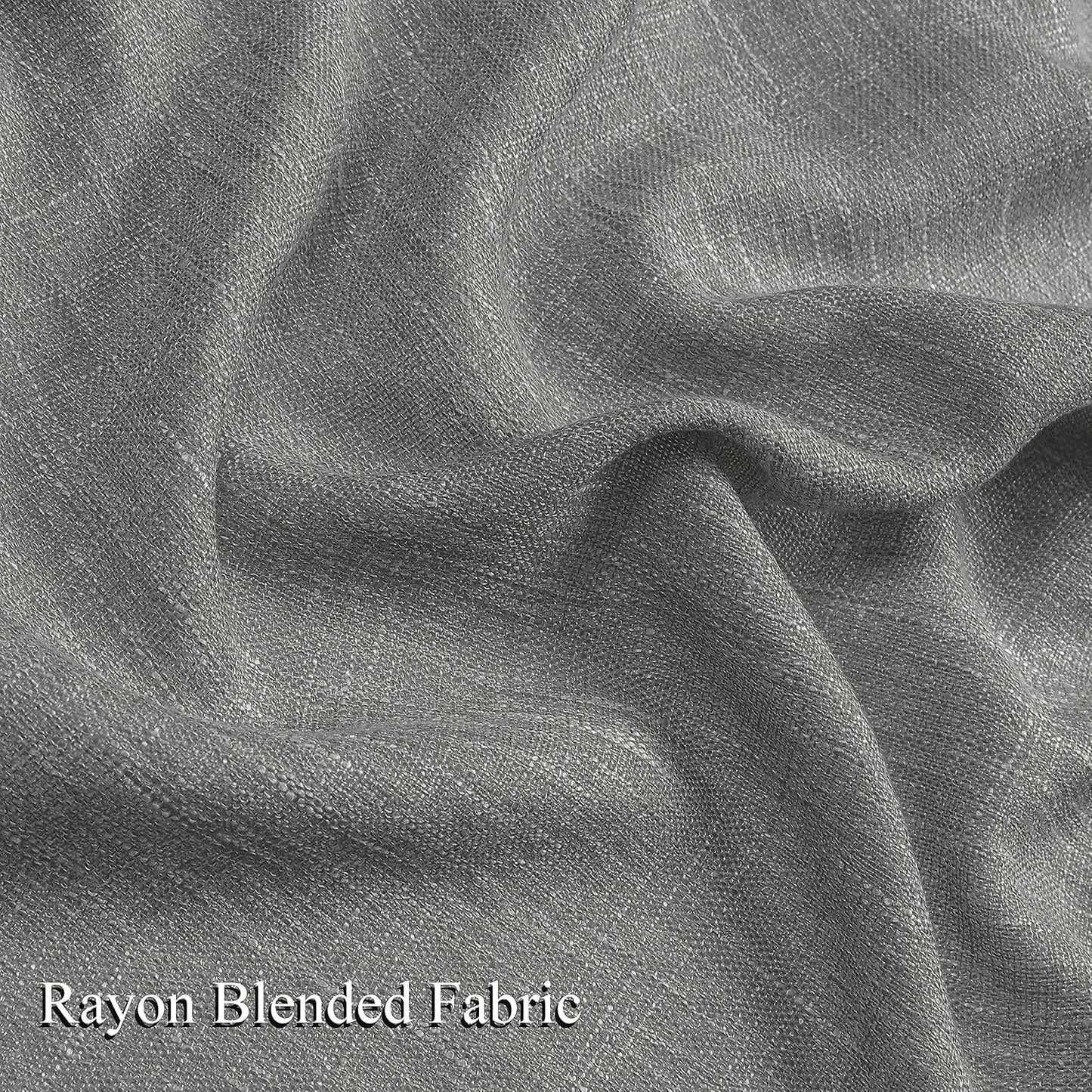 Vision Home Grey Pinch Pleated Semi Sheer Curtains Textured Light Filtering Window Curtains 102 inch for Living Room Bedroom Rayon Blend Charcoal Grey Pinch Pleat Drapes with Hooks 2 Panels 40"Wx102"L