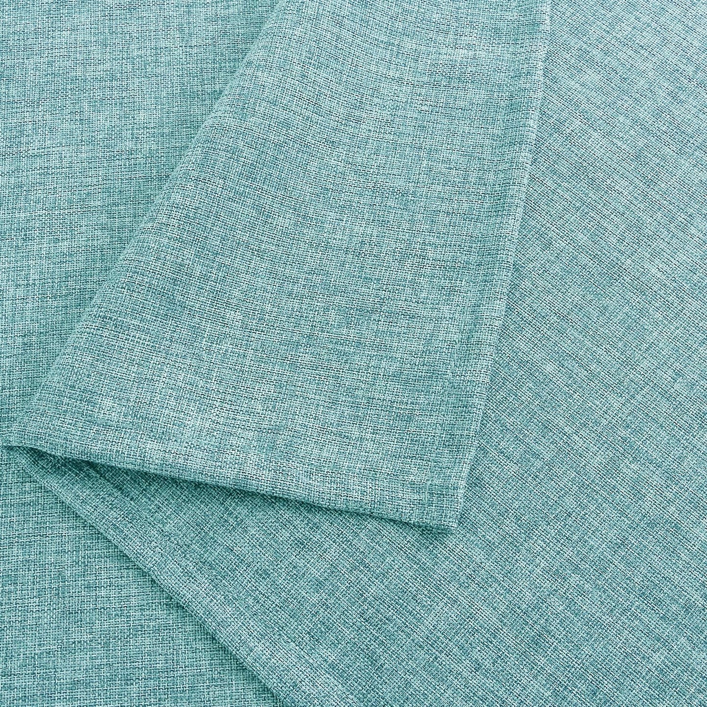 Hiasan Faux Linen Rectangle Tablecloth - Wrinkle and Stain Resistant Washable Table Cloth for Kitchen Dining Room Holiday Table Cover for Party Dinner, Aqua, 90 x 156 Inch