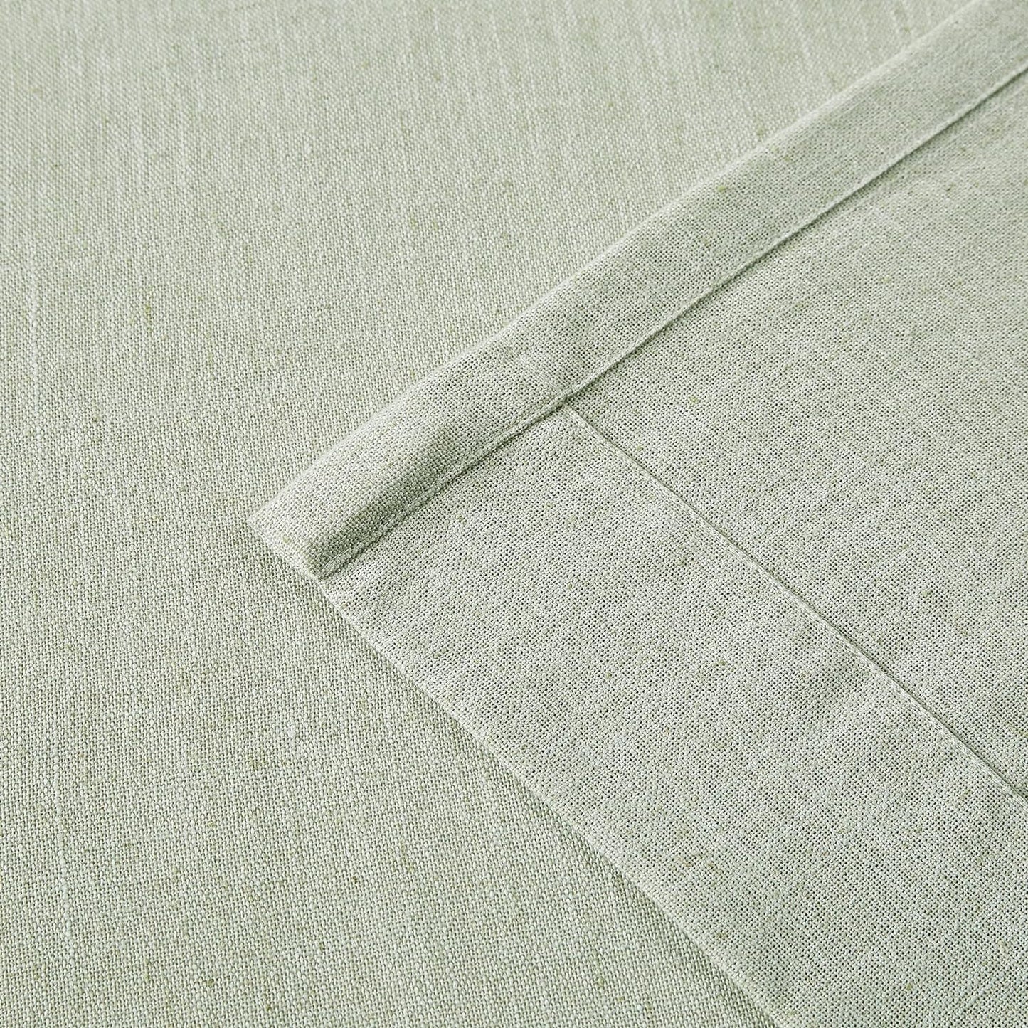 Vision Home Light Green Pinch Pleated Semi Sheer Curtains Textured Linen Blended Light Filtering Window Curtains 72 inch for Living Room Bedroom Pinch Pleat Drapes with Hooks 2 Panels 40" Wx72 L