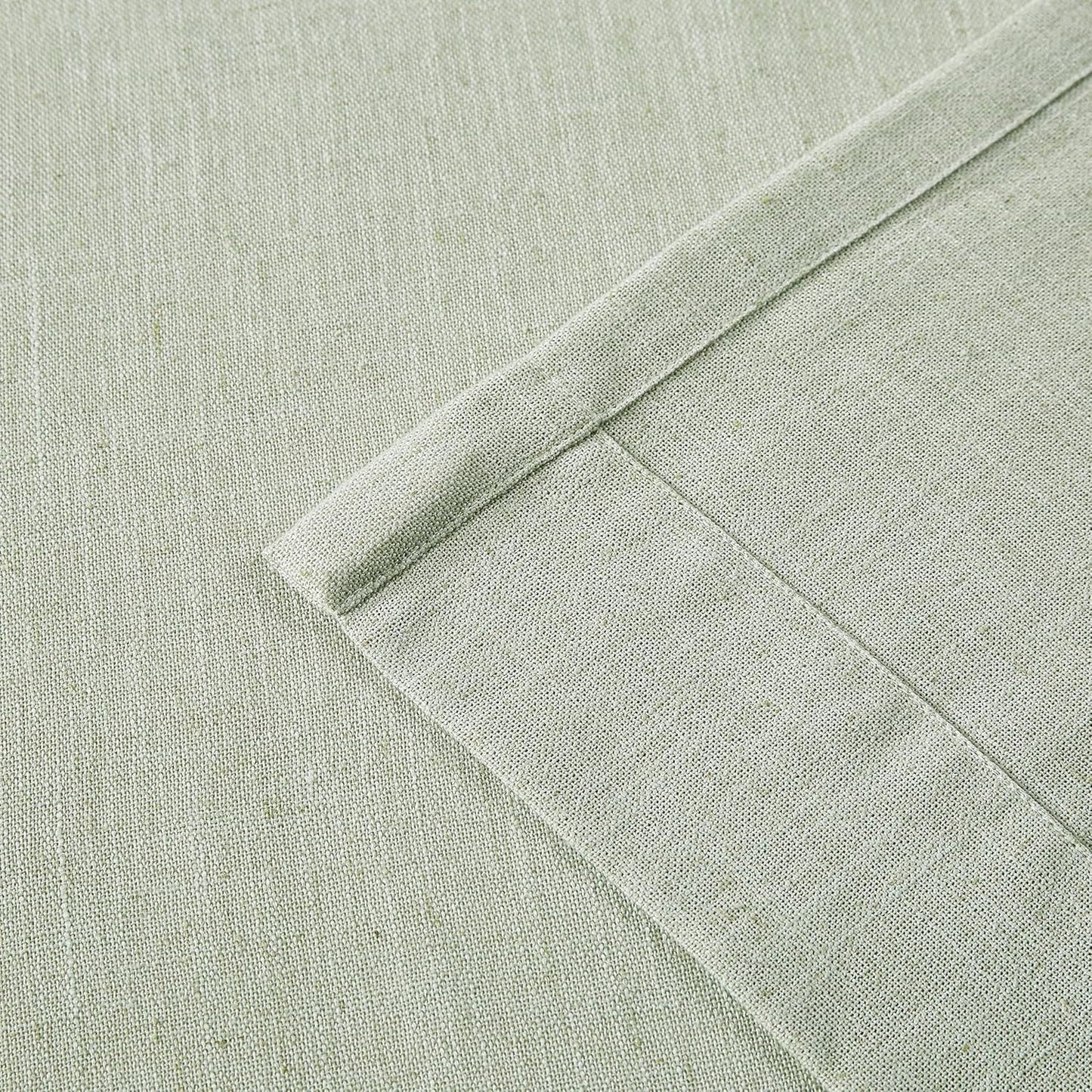 Vision Home Light Green Pinch Pleated Semi Sheer Curtains Textured Linen Blended Light Filtering Window Curtains 90 inch for Living Room Bedroom Patio Pinch Pleat Drapes with Hooks 1 Panel 60" Wx90 L