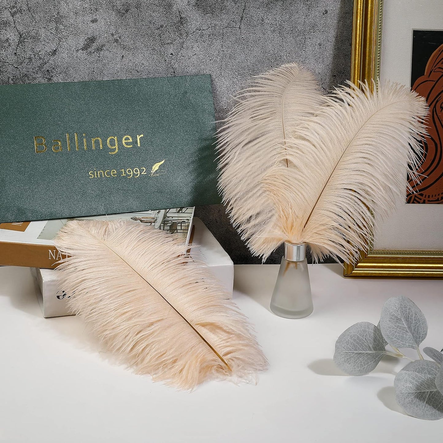 Ballinger Light Salmon Ostrich Feathers - 24pcs 10-12inch Feathers for vase，Wedding Party Centerpieces and Home Decor