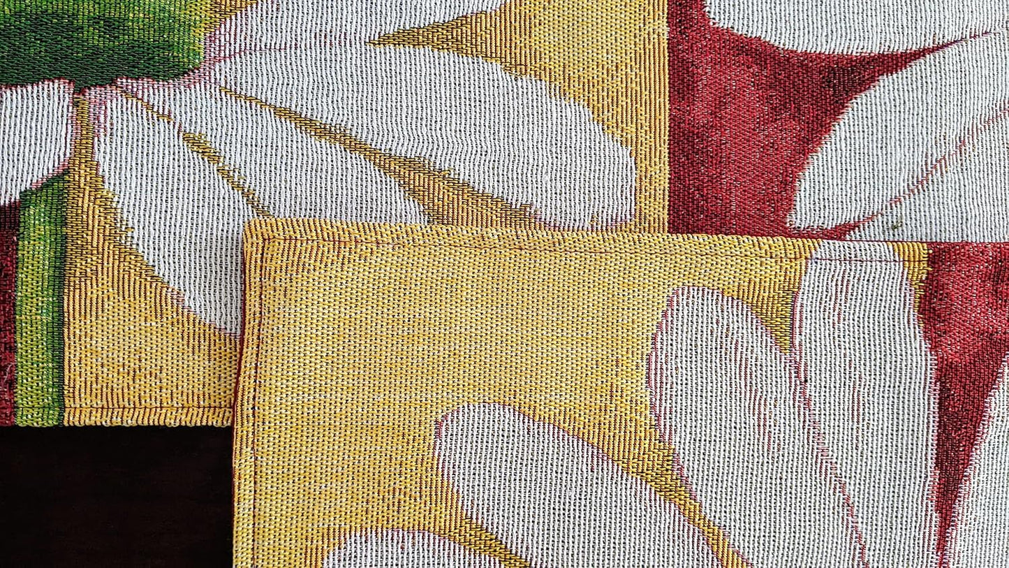 Tache Home Fashion DB9046TR-13X48 Colorful Red & Yellow Daisy Flower Loves Me Not Tapestry Table Runner 48 Inch