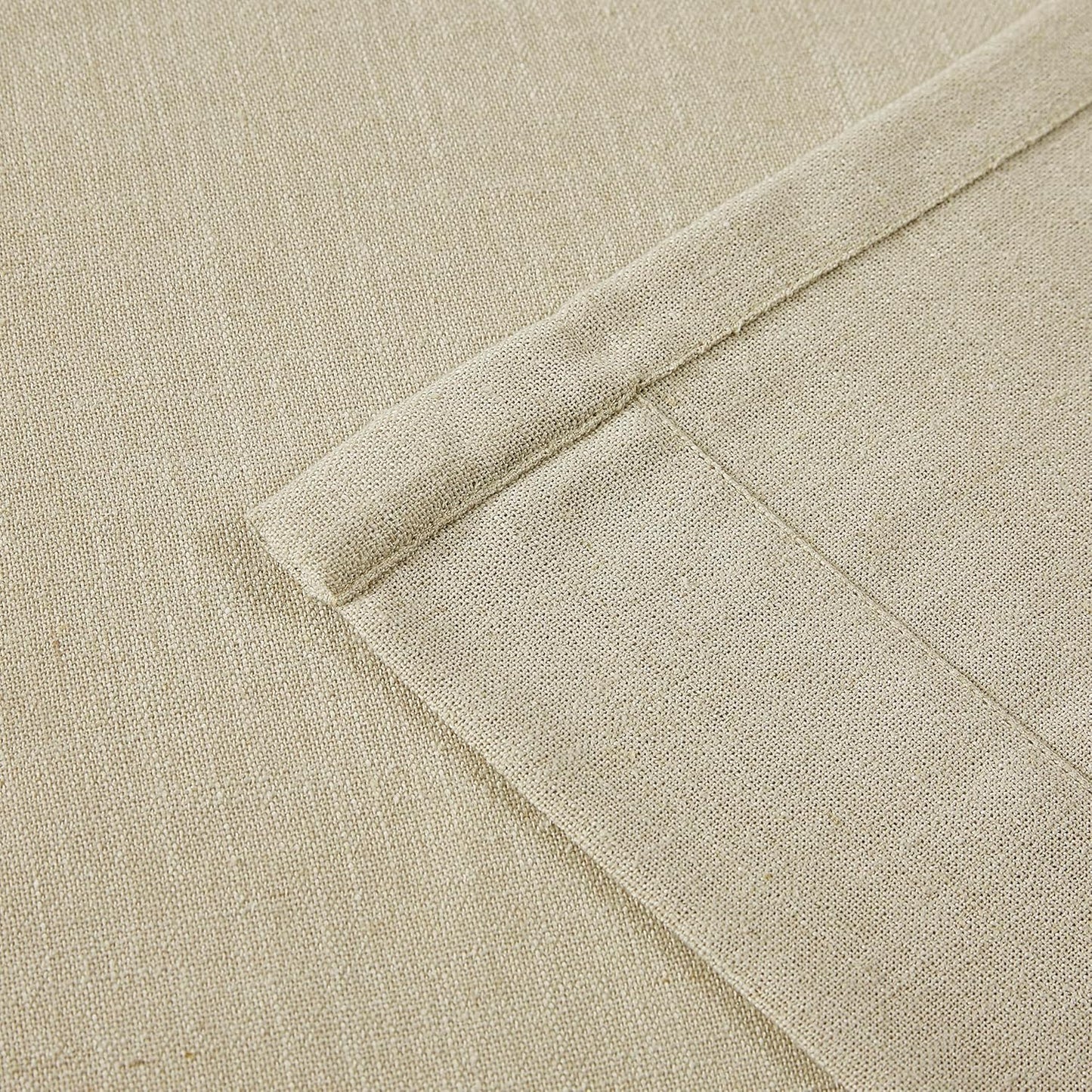 Vision Home Sand Pinch Pleated Semi Sheer Curtains Textured Linen Blended Light Filtering Window Curtains 95 inch for Living Room Bedroom Patio Pinch Pleat Drapes with Hooks 1 Panel 60" Wx95 L