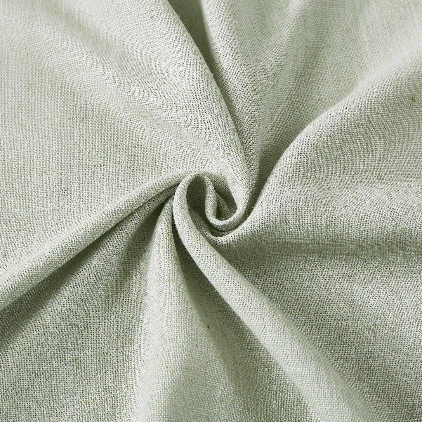 Vision Home Light Green Pinch Pleated Semi Sheer Curtains Textured Linen Blended Light Filtering Window Curtains 84 inch for Living Room Bedroom Patio Pinch Pleat Drapes with Hooks 1 Panel 60" Wx84 L