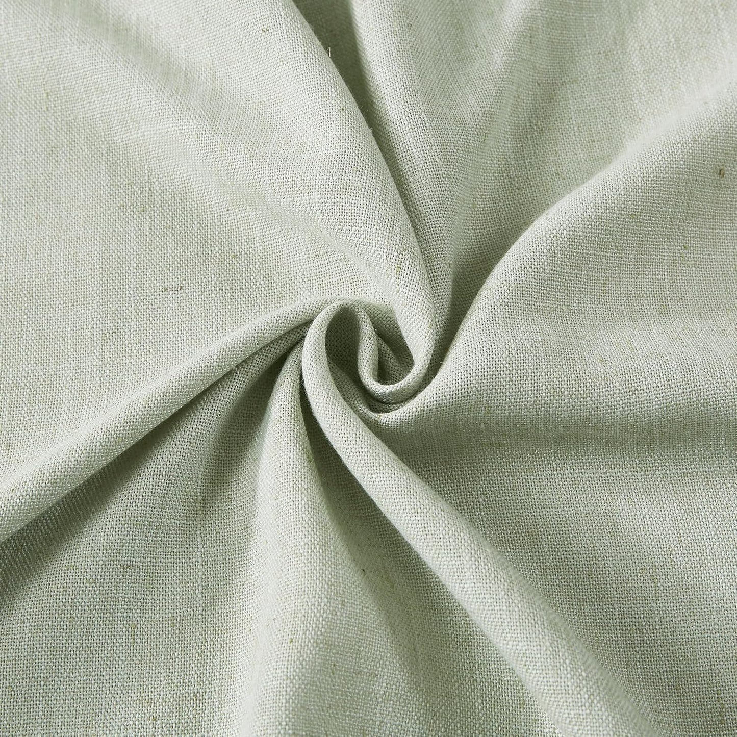 Vision Home Light Green Pinch Pleated Semi Sheer Curtains Textured Linen Blended Light Filtering Window Curtains 112 inch for Living Room Bedroom Patio Pinch Pleat Drapes with Hooks 1 Panel 60"Wx112"L