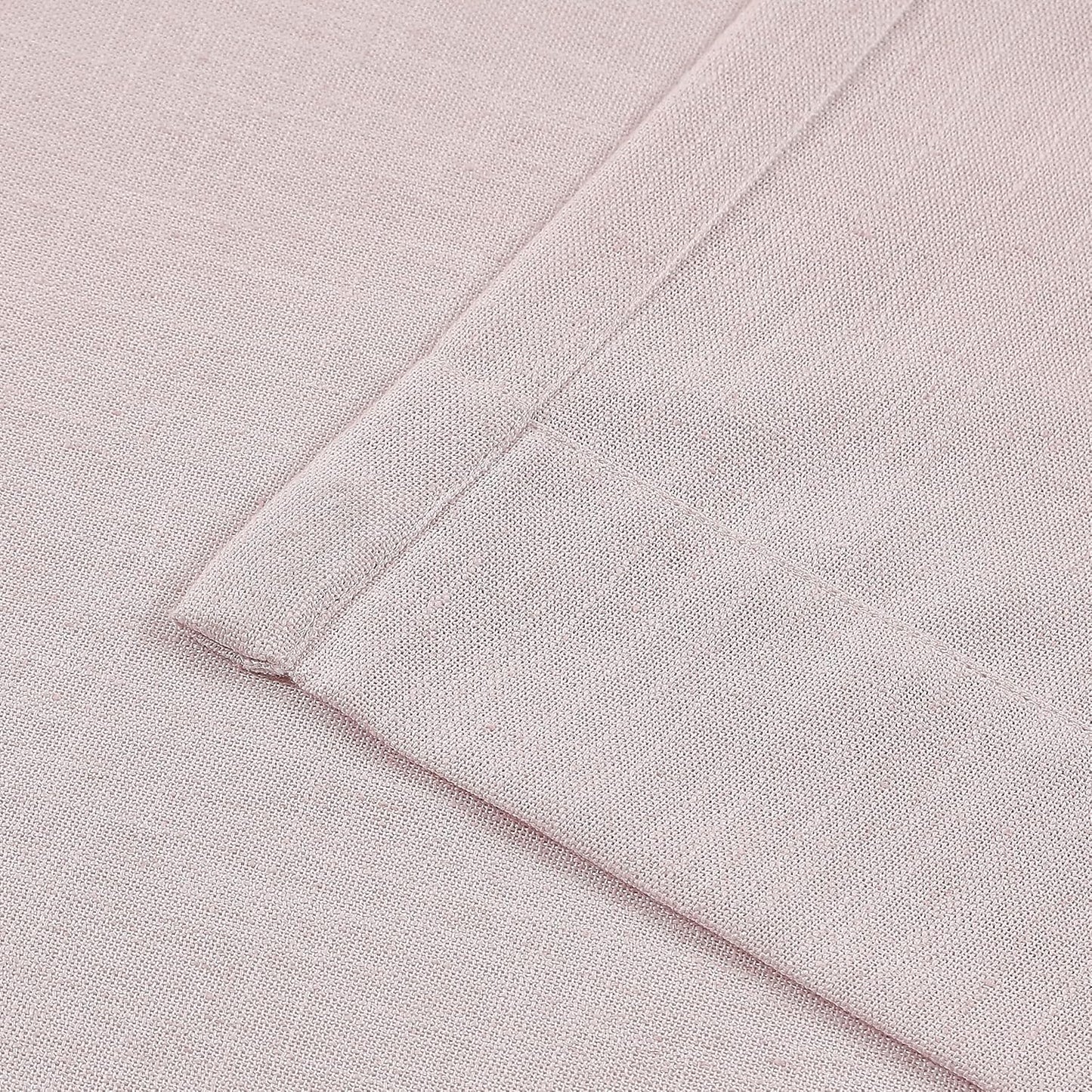 Vision Home Soft Pink Pinch Pleated Semi Sheer Curtains Textured Linen Blended Light Filtering Window Curtains 102 inch for Living Room Bedroom Pinch Pleat Drapes with Hooks 2 Panels 40" Wx102 L