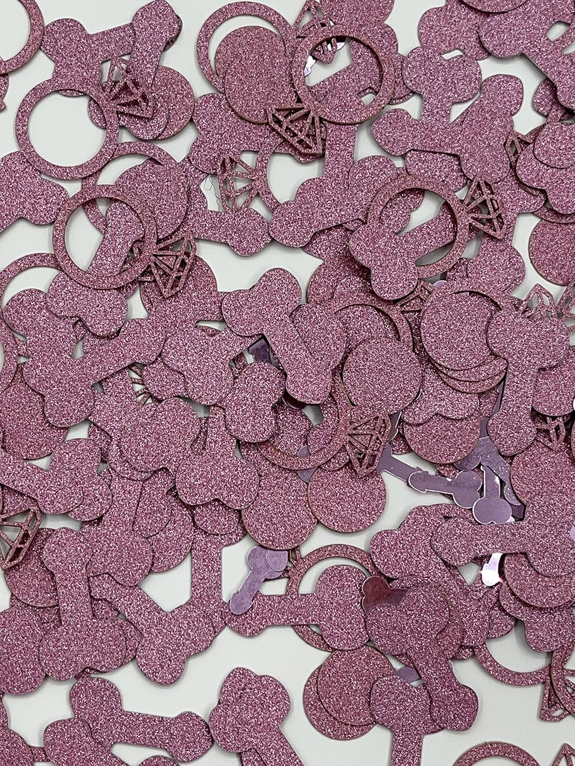 801 Pcs Rose Pink Glitter Cute Sprinkle Confetti Party Decoration for Valentine's Day, Celebration, Wedding, Engagement